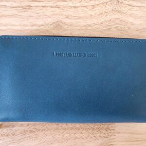 BNNU Portland Leather Goods Large Premium Accordion Zip Wallet in Harbor